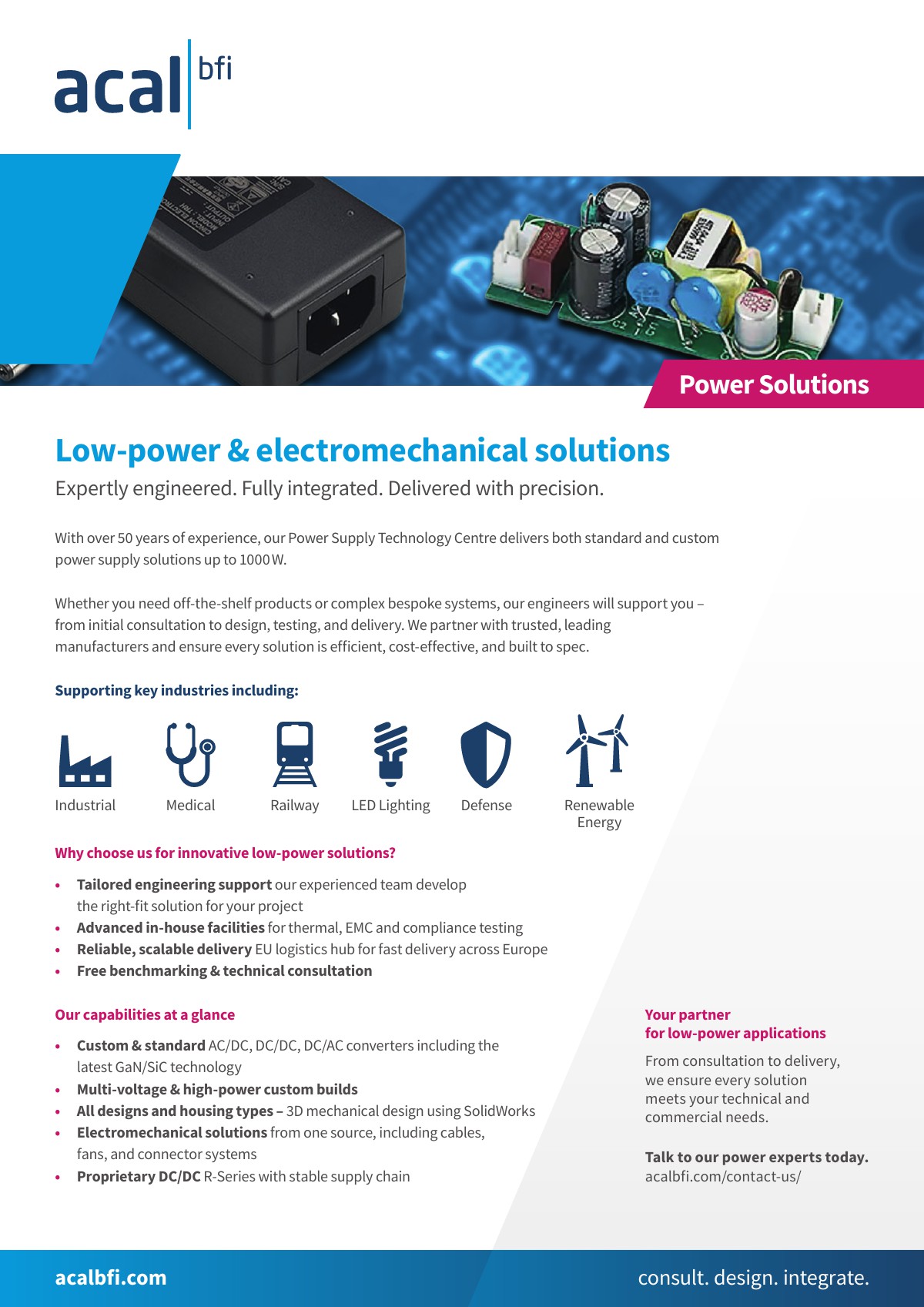 Low-power & electromechanical solutions