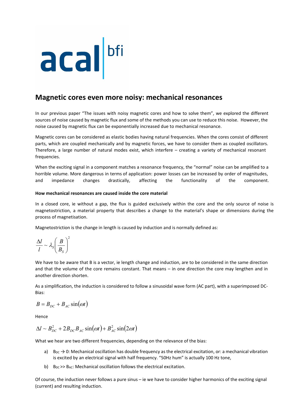The sources of mechanical resonance and the solutions available to protect your component’s performance