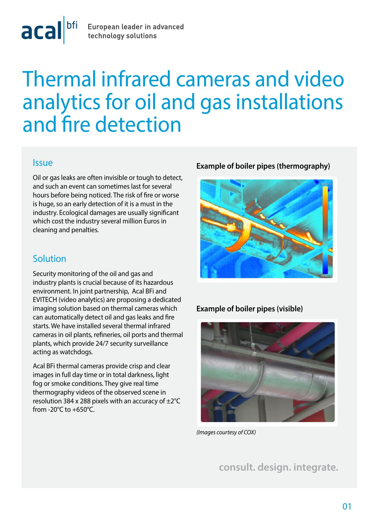 Thermal infrared cameras and video analytics for oil and gas installations and fire detection